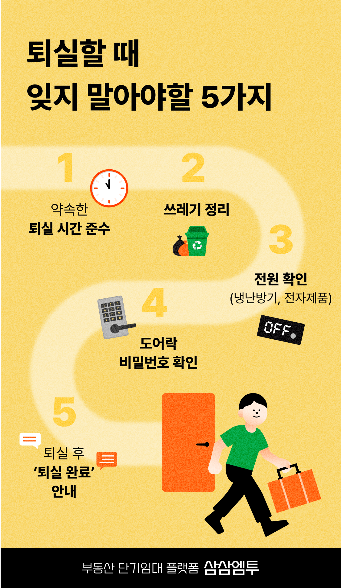 삼삼엠투 단기임대 계약 퇴실
