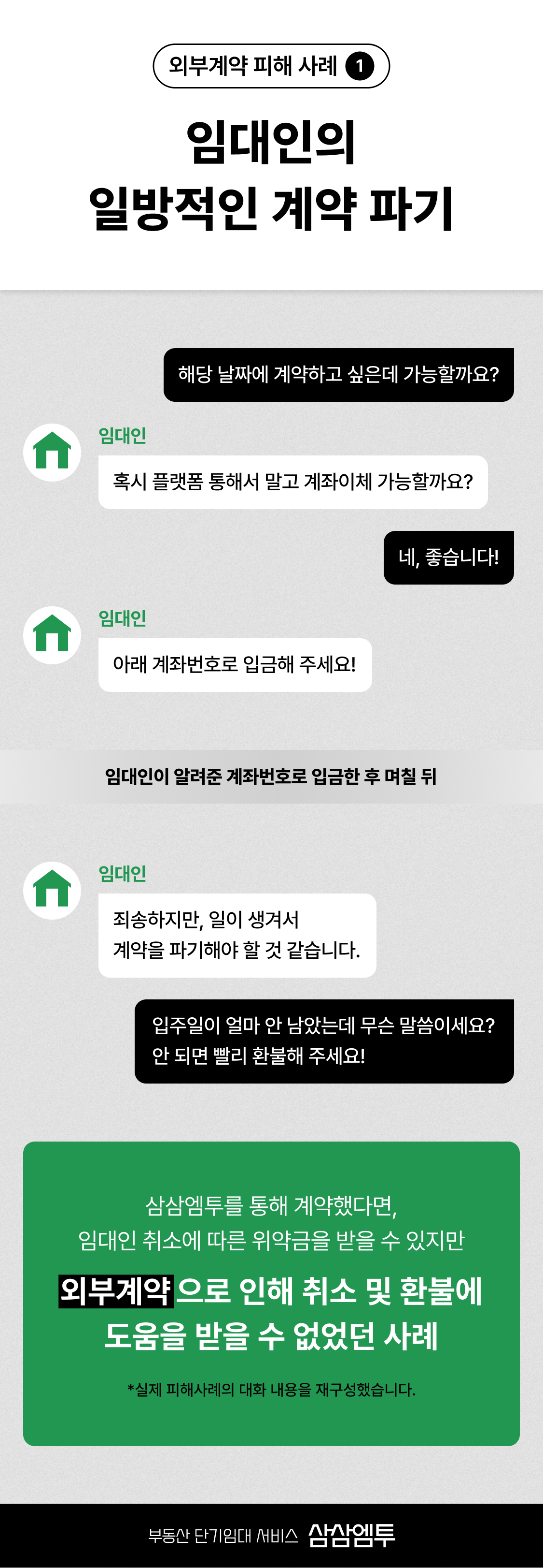 삼삼엠투 단기임대 계약