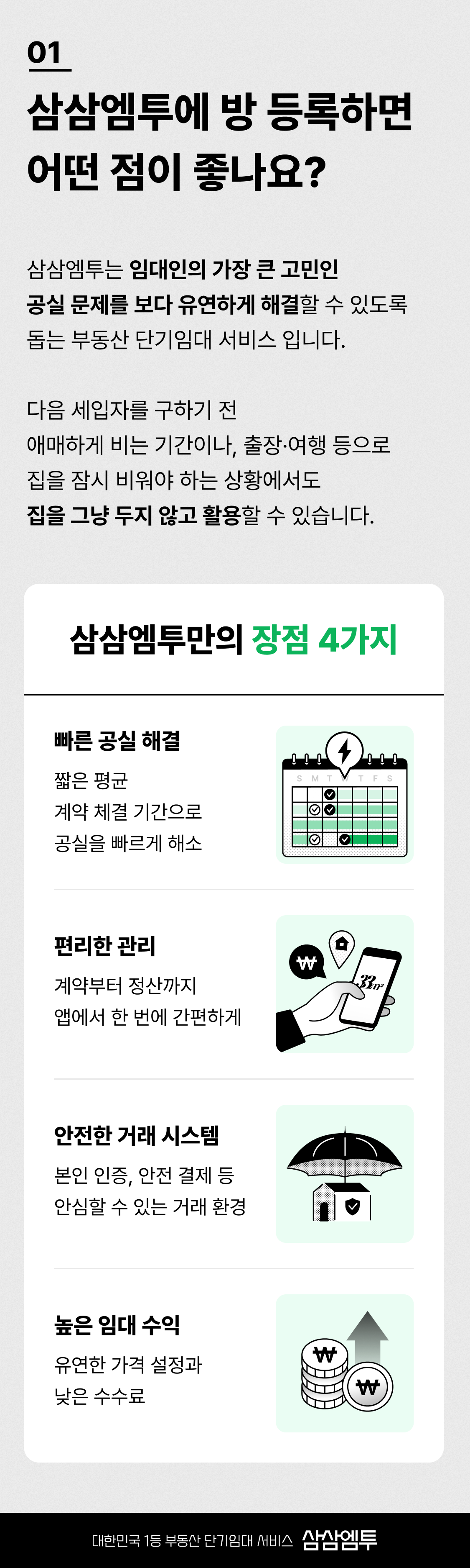 삼삼엠투 단기임대 장점 이용방법