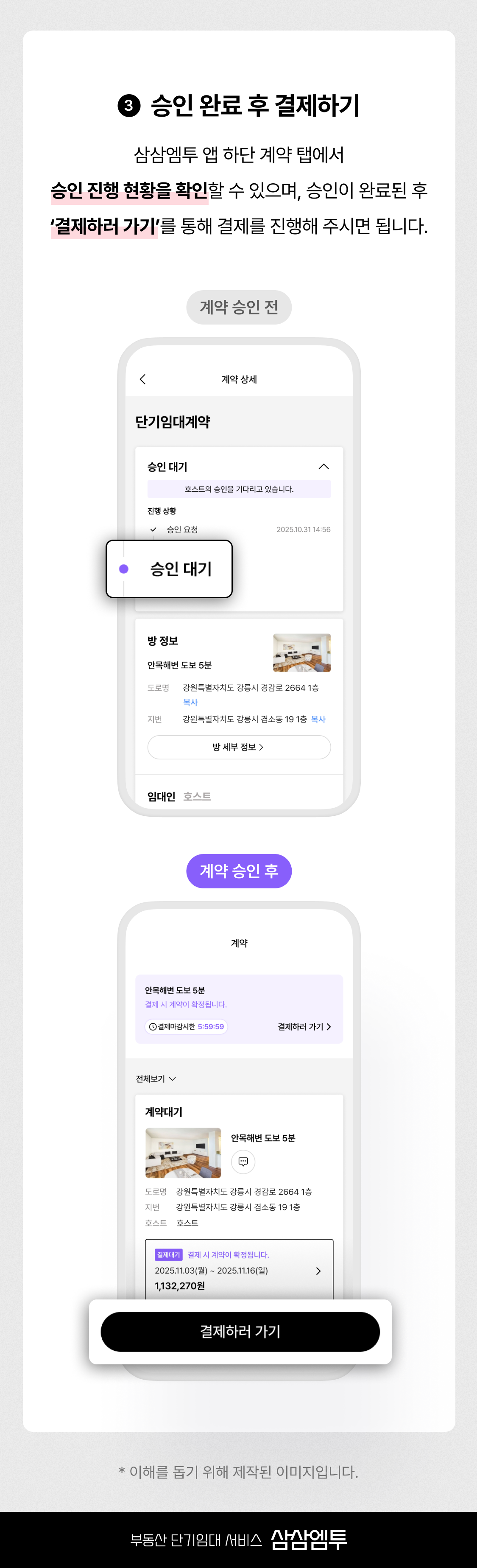 삼삼엠투 단기임대 계약