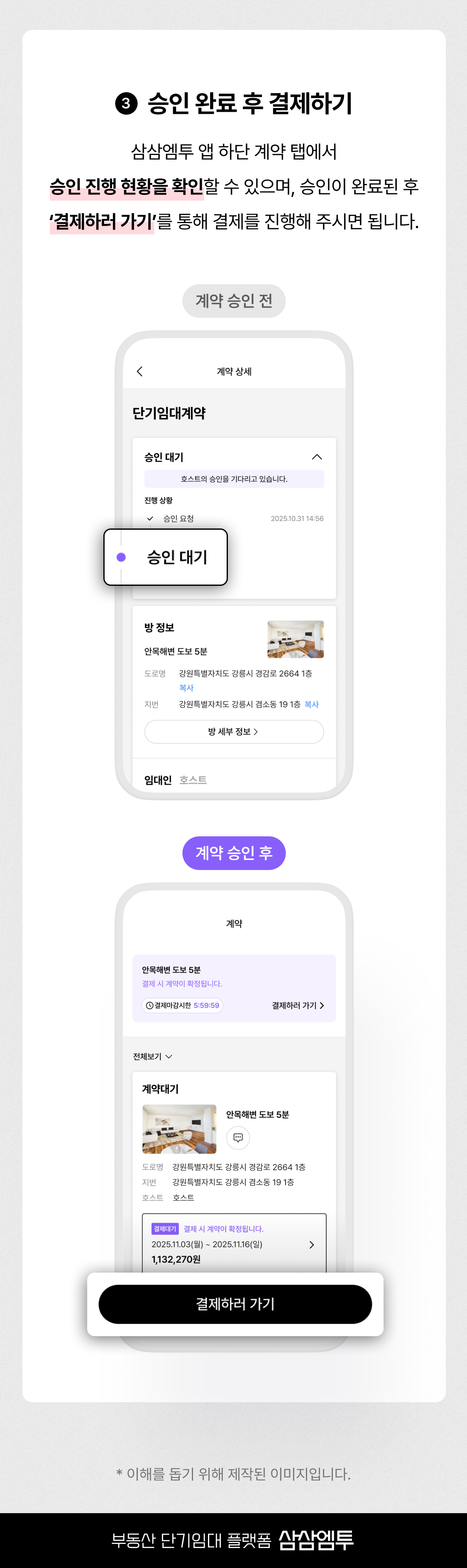 삼삼엠투 단기임대 계약