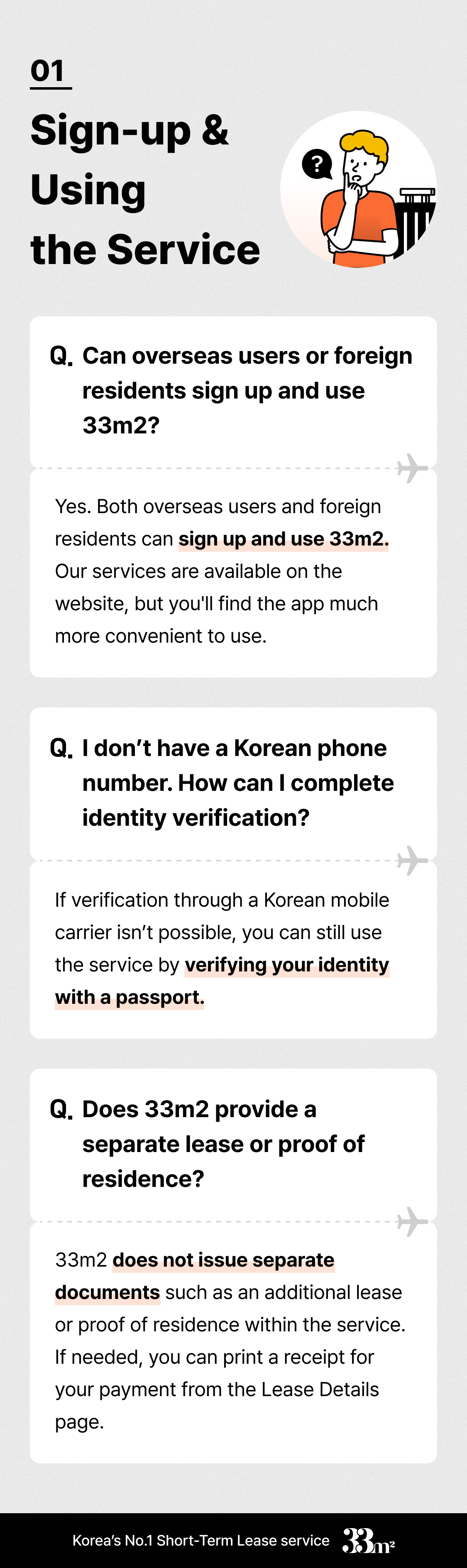 33m2 Q&A: Short-Term Lease for International Users