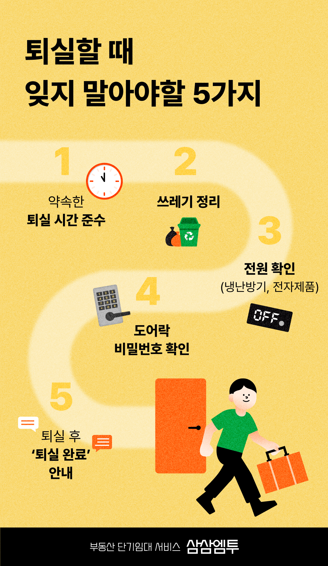 삼삼엠투 단기임대 계약 퇴실