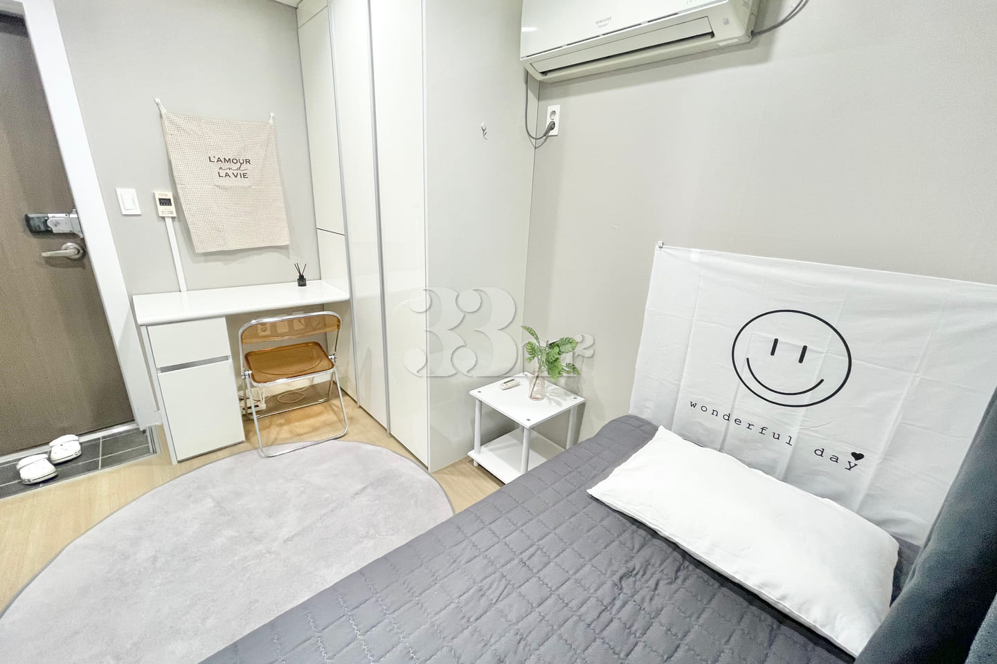 Newly remodeled white-toned room 4th image