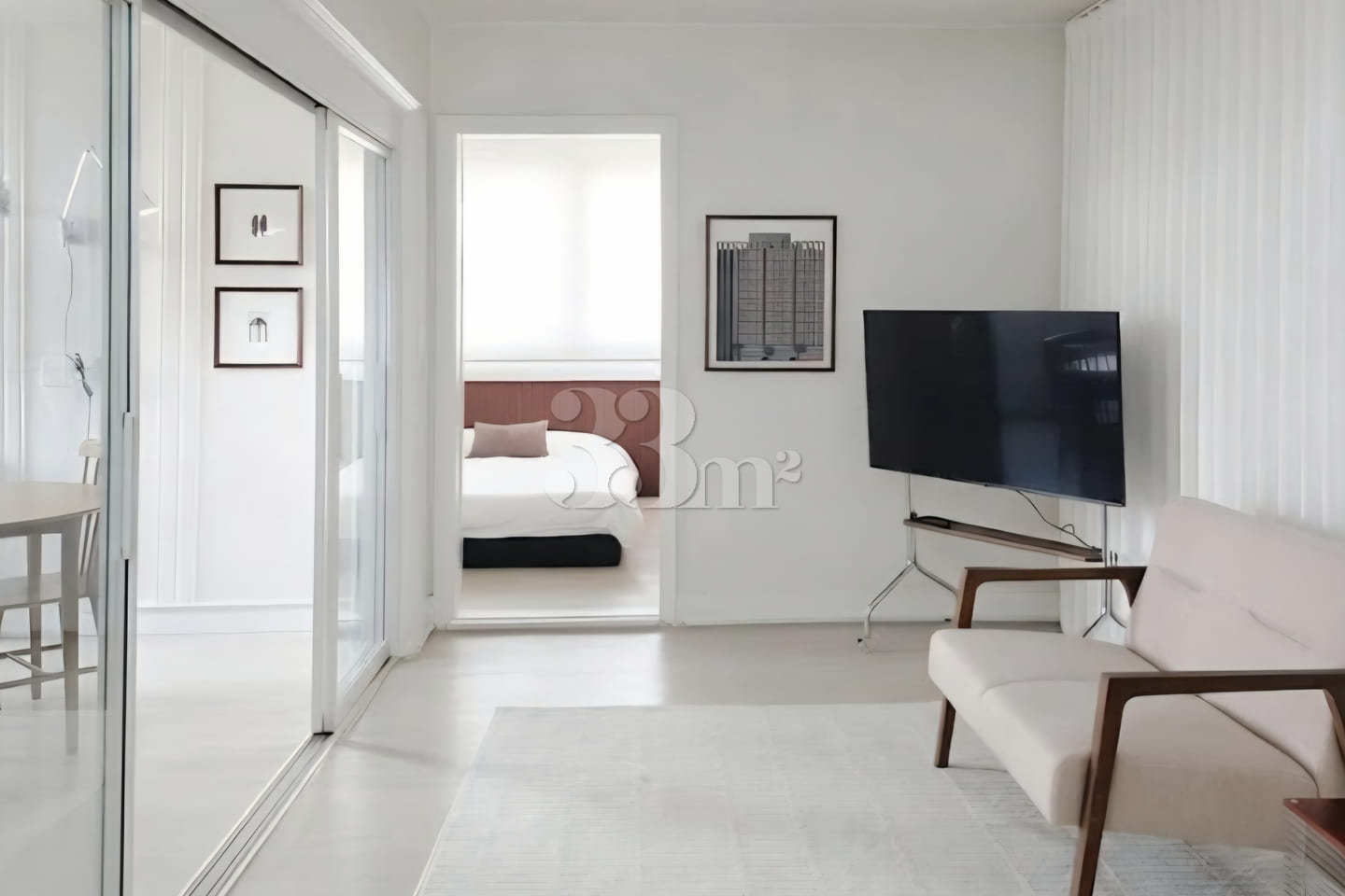 25-pyeong, 2-bedroom apartment with 3 beds 1th image
