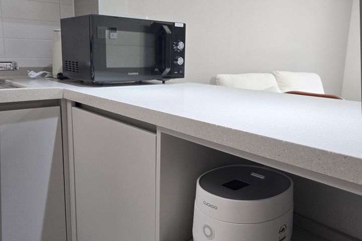 Studio apartment with an ocean view living ro 5th image