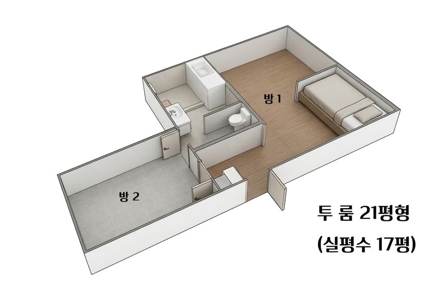 투룸,개별취사개별세탁 0번째 이미지