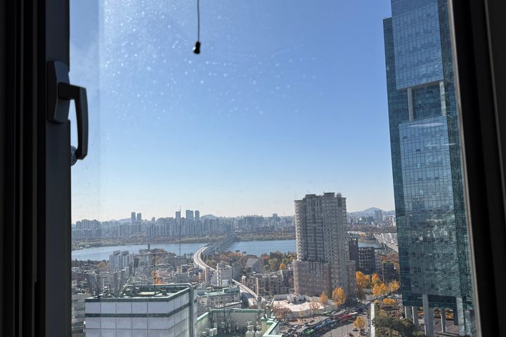 Hongdae, right by the subway station, with a 5th image