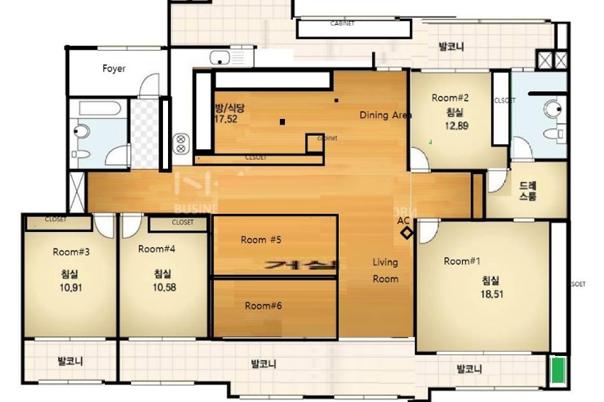 50평 아파트 방4화2