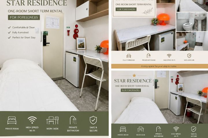 Compact studio with private bathroom 3th image